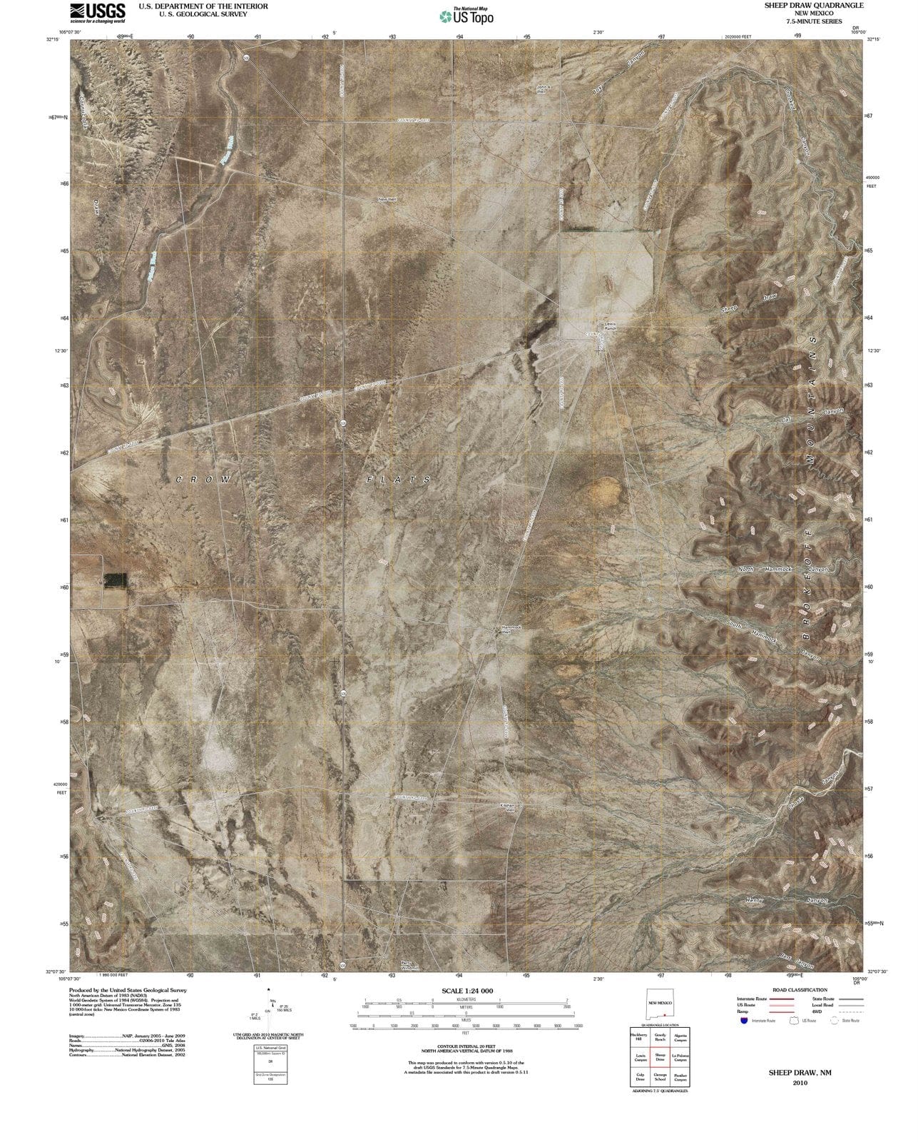 2010 Sheepraw, NM - New Mexico - USGS Topographic Map