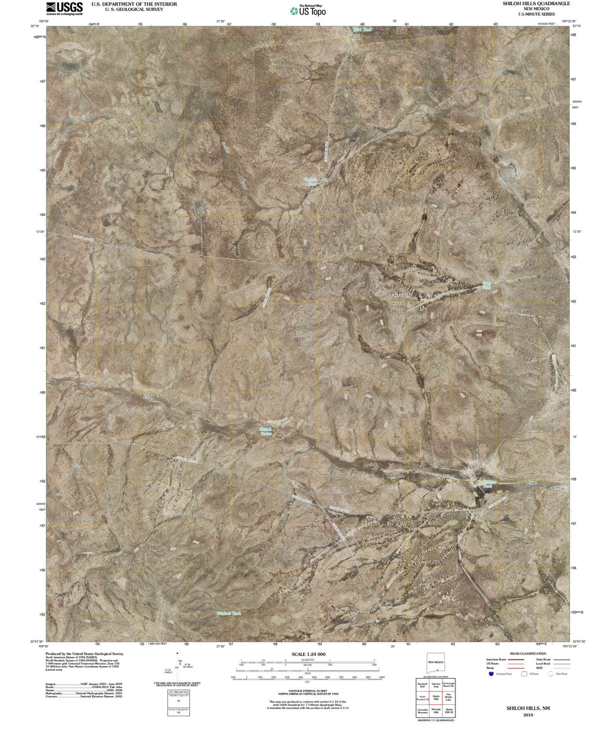 2010 Shiloh Hills, NM - New Mexico - USGS Topographic Map