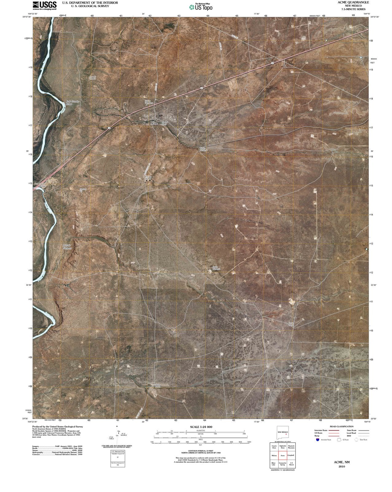 2010 Acme, NM - New Mexico - USGS Topographic Map