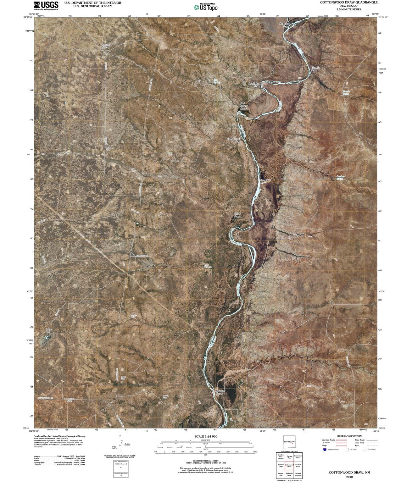 2010 Cottonwoodraw, NM - New Mexico - USGS Topographic Map