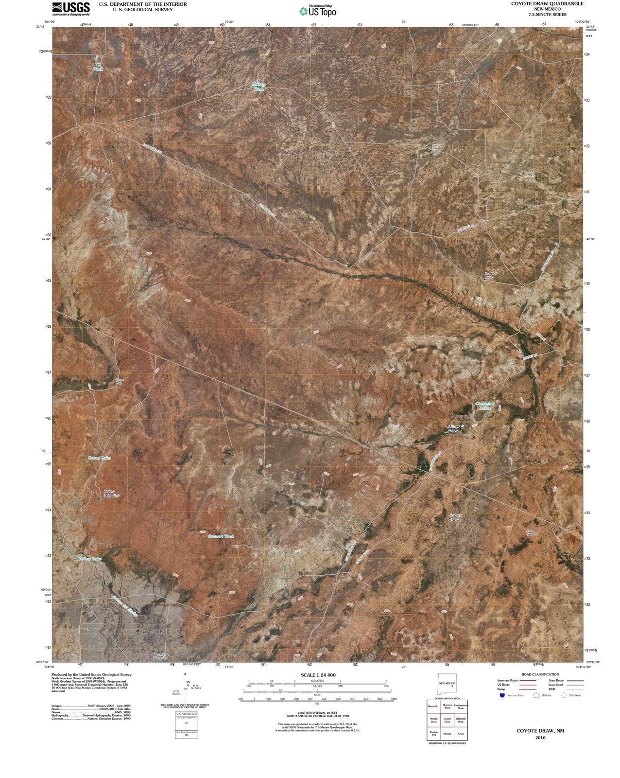 2010 Coyoteraw, NM - New Mexico - USGS Topographic Map