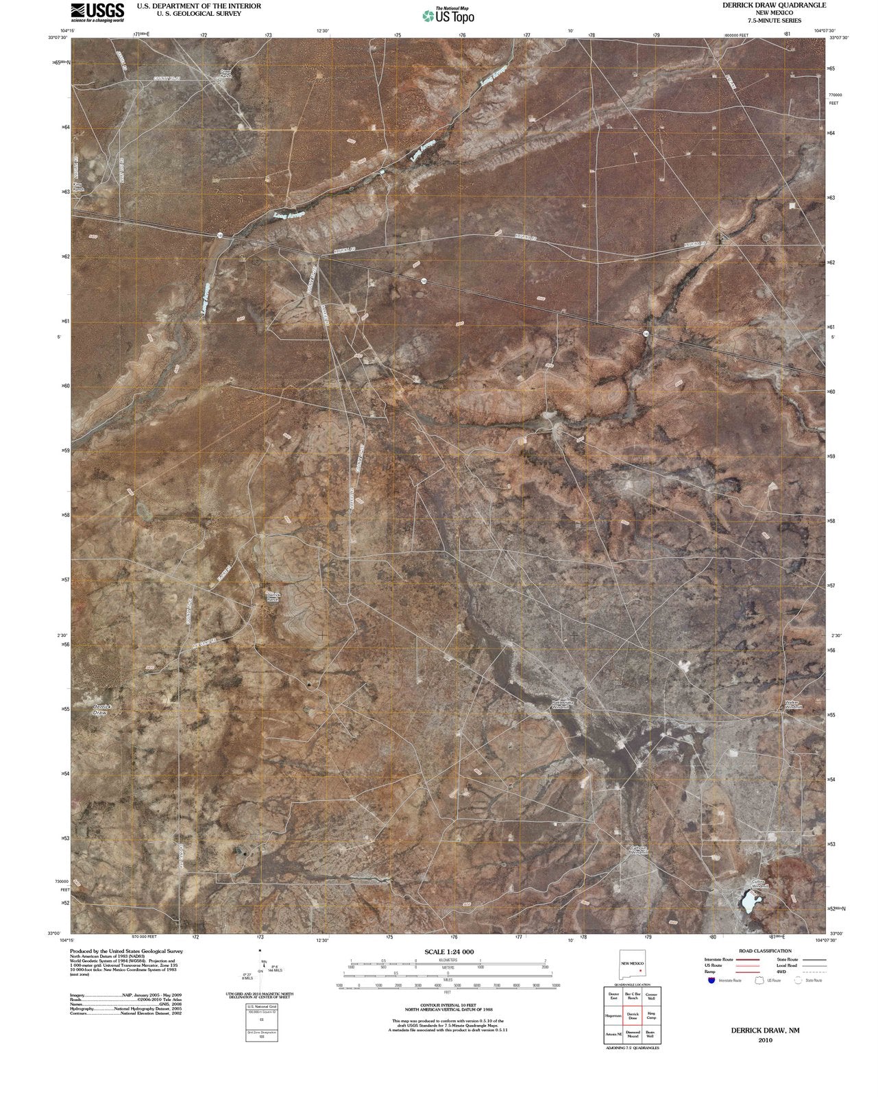 2010 Derrickraw, NM - New Mexico - USGS Topographic Map
