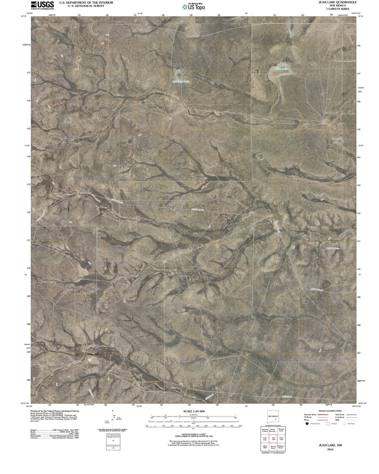 2010 Juan Lake, NM - New Mexico - USGS Topographic Map