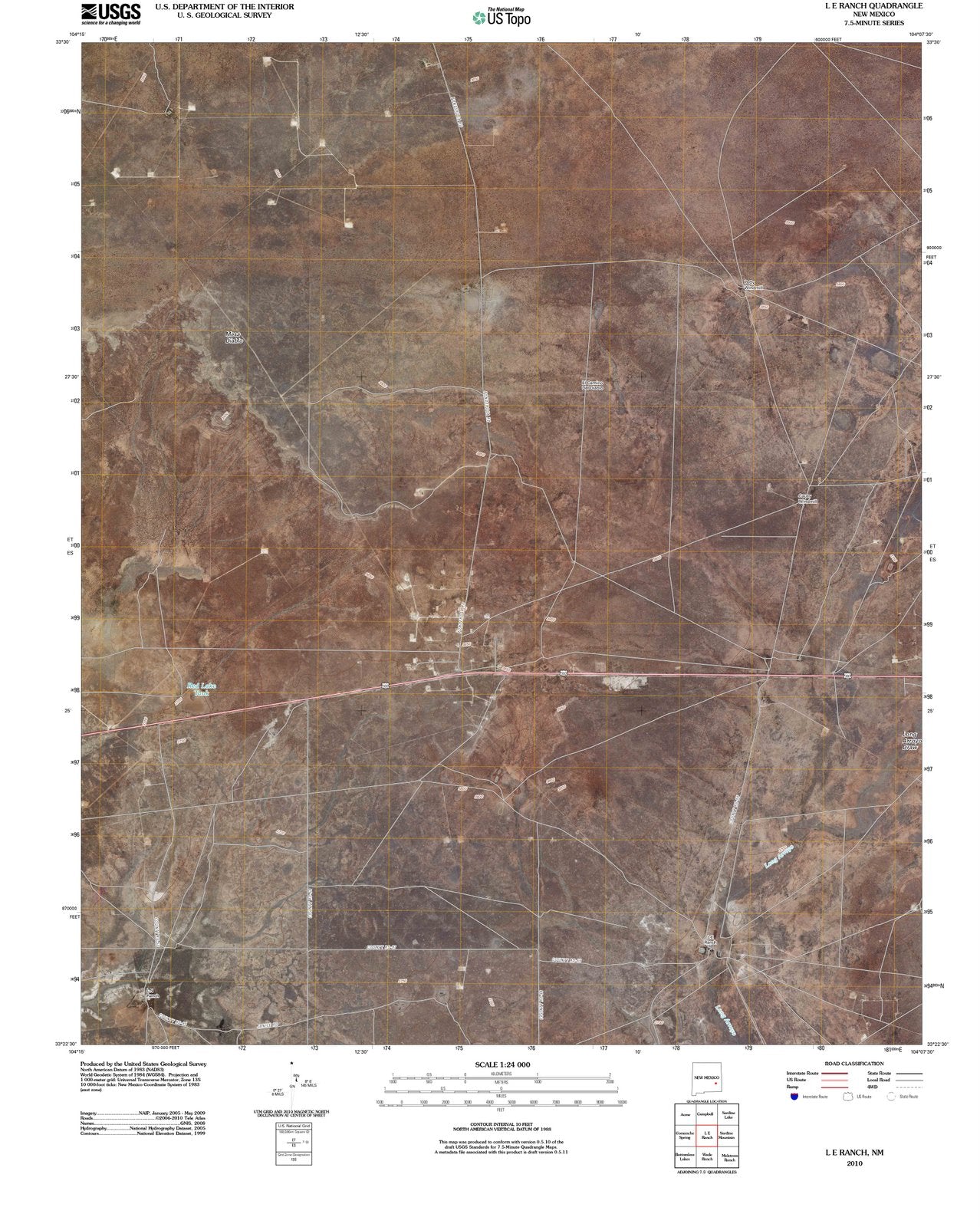 2010 L E Ranch, NM - New Mexico - USGS Topographic Map