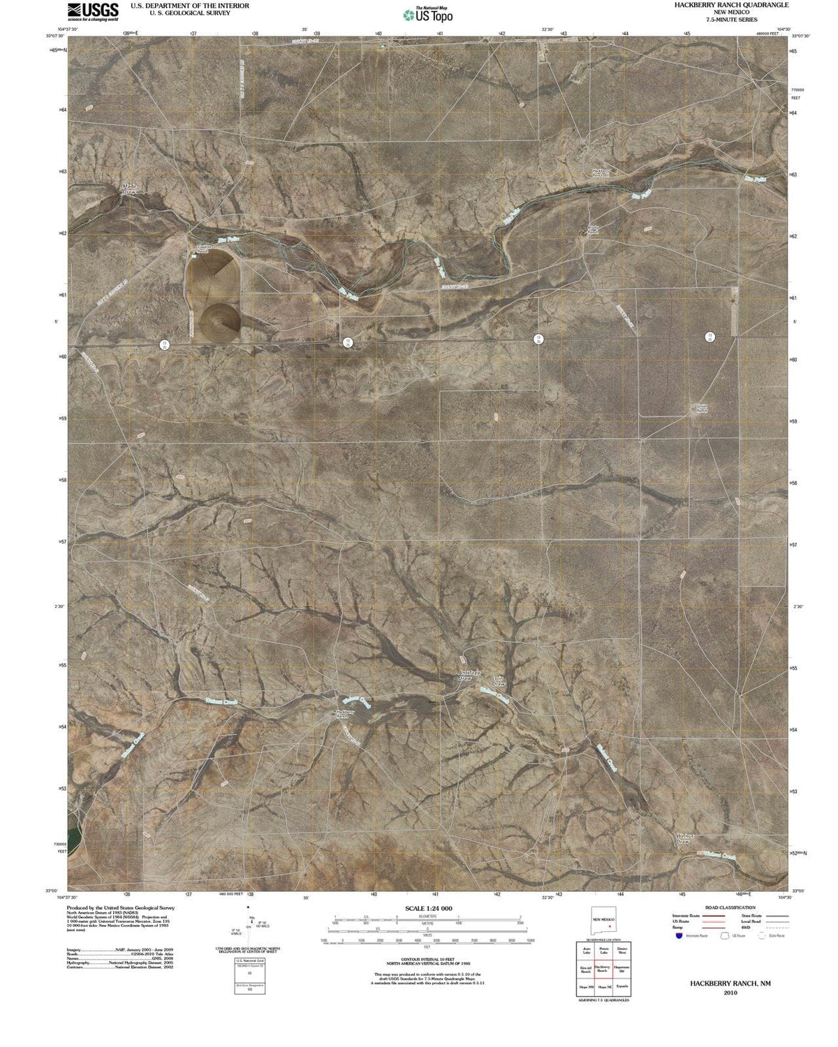 2010 Hackberry Ranch, NM - New Mexico - USGS Topographic Map