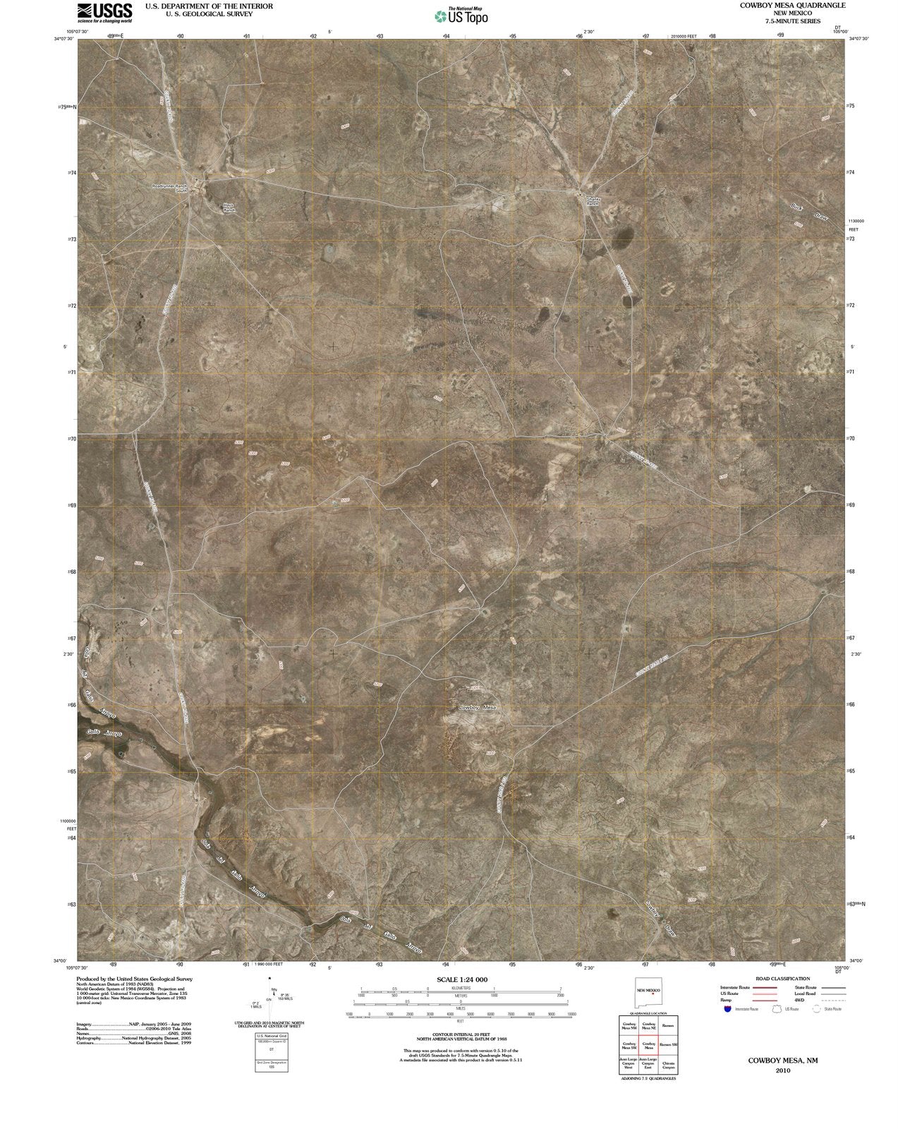 2010 Cowboy Mesa, NM - New Mexico - USGS Topographic Map