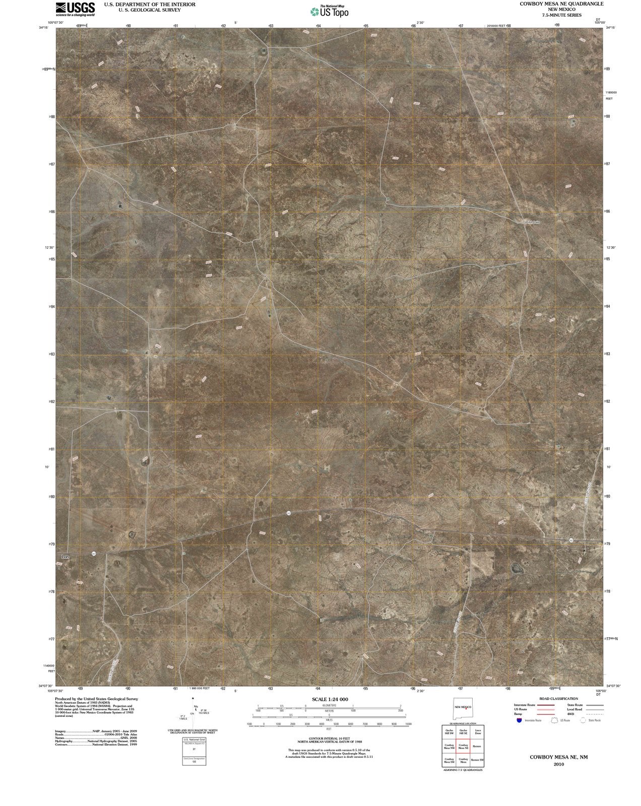 2010 Cowboy Mesa, NM - New Mexico - USGS Topographic Map v2