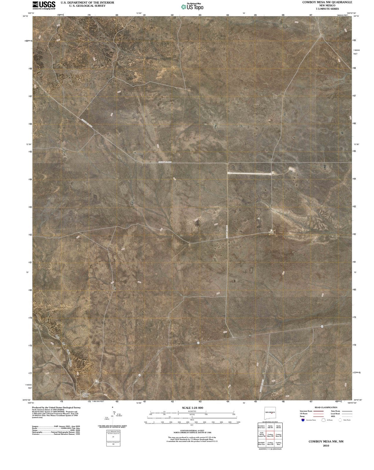 2010 Cowboy Mesa, NM - New Mexico - USGS Topographic Map v3