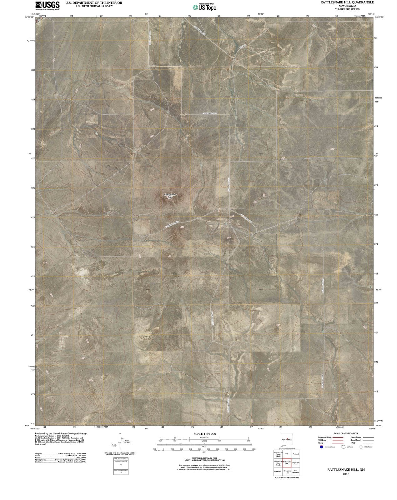 2010 Rattlesnake Hill, NM - New Mexico - USGS Topographic Map