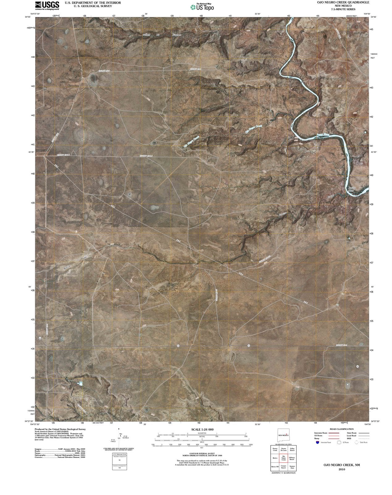 2010 Ojogro Creek, NM - New Mexico - USGS Topographic Map