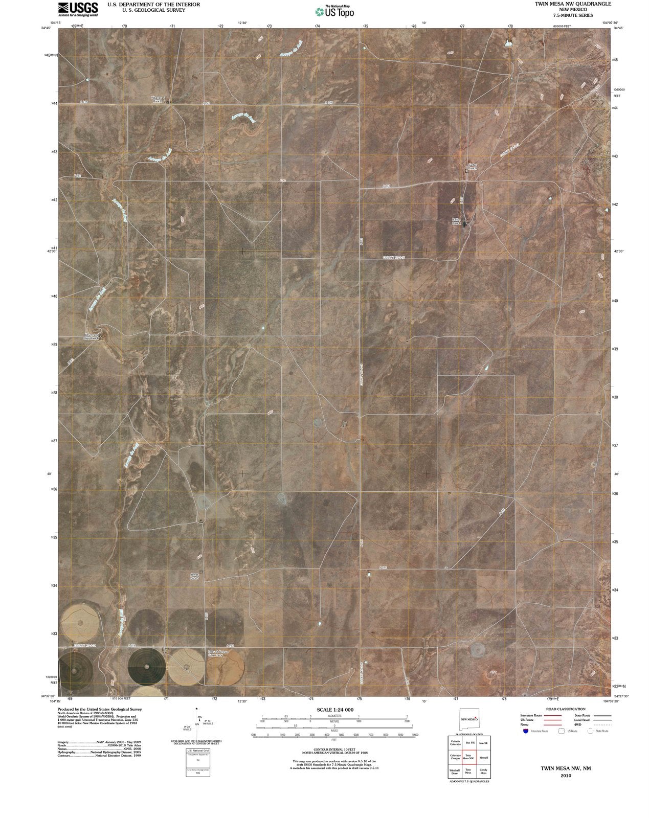 2010 Twin Mesa, NM - New Mexico - USGS Topographic Map v2