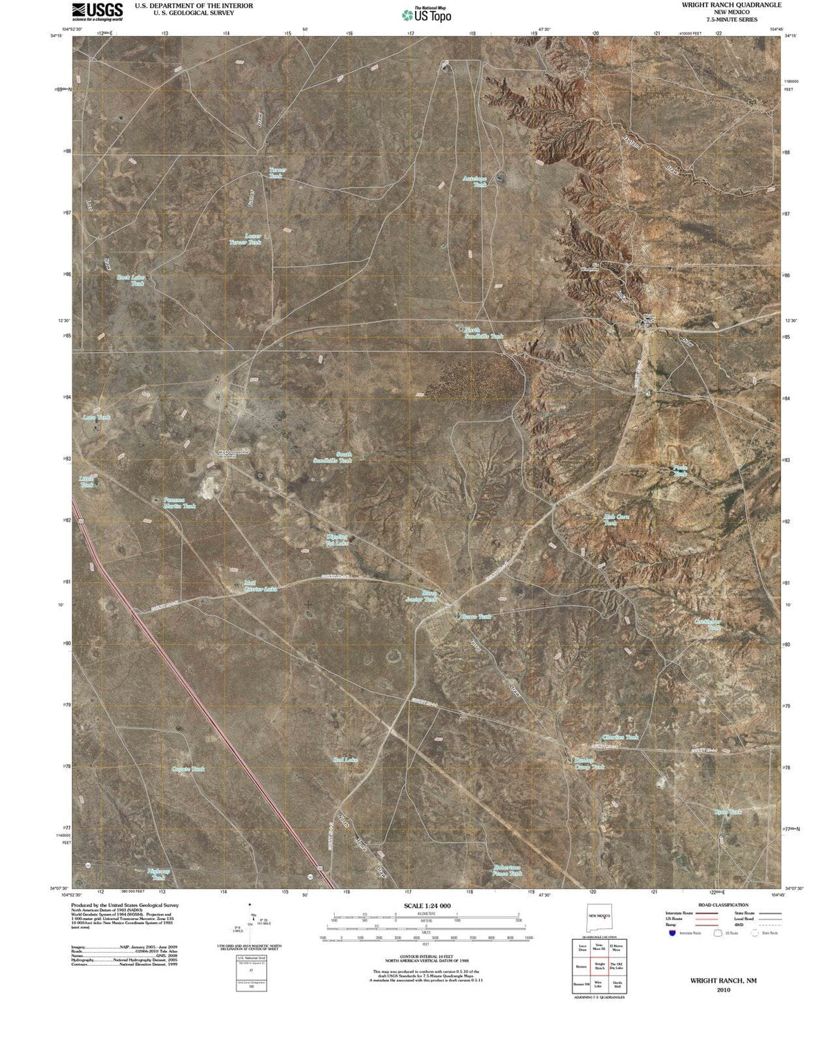 2010 Wright Ranch, NM - New Mexico - USGS Topographic Map
