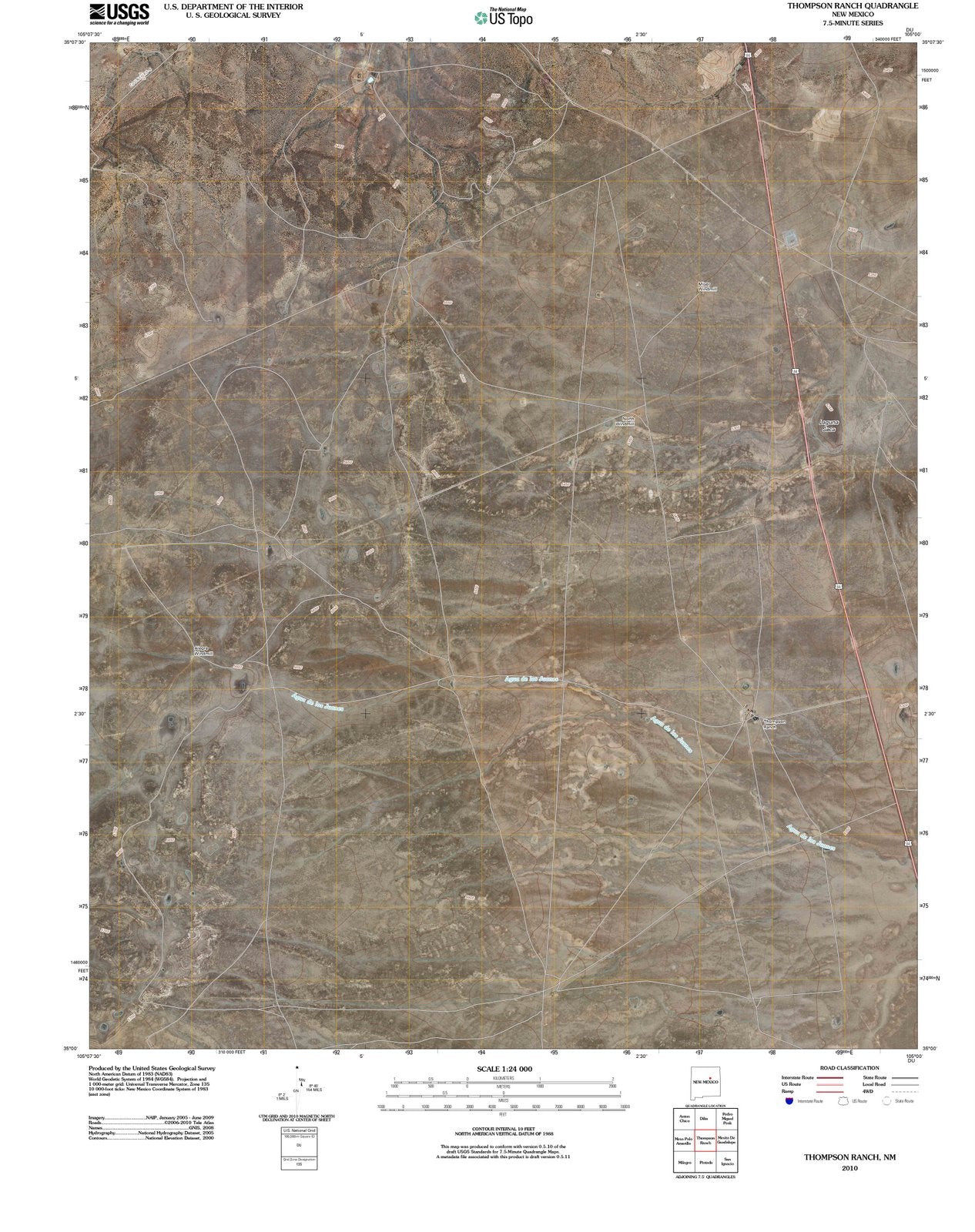 2010 Thompson Ranch, NM - New Mexico - USGS Topographic Map