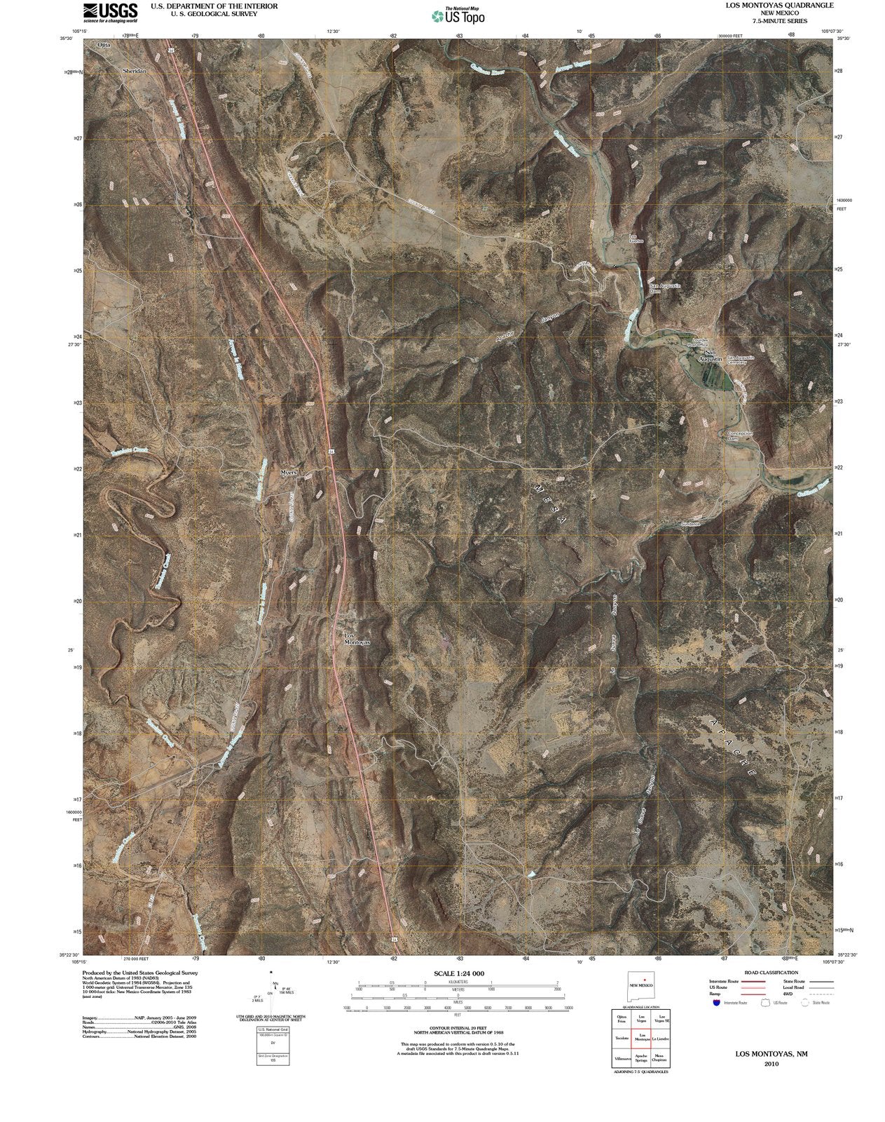 2010 Los Montoyas, NM - New Mexico - USGS Topographic Map