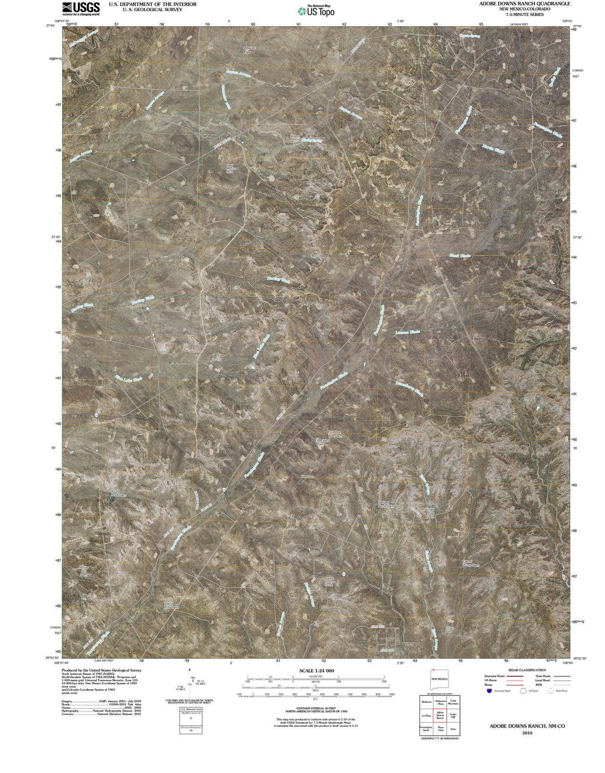 2010 Adobeowns Ranch, NM - New Mexico - USGS Topographic Map