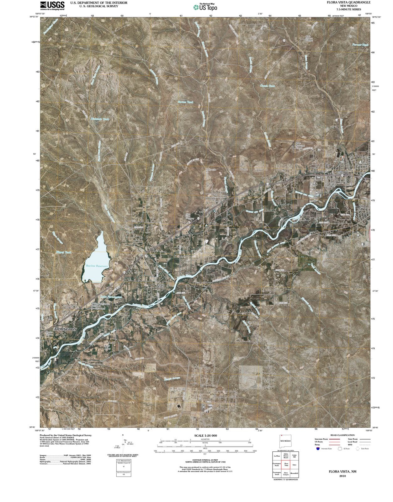 2010 Flora Vista, NM - New Mexico - USGS Topographic Map