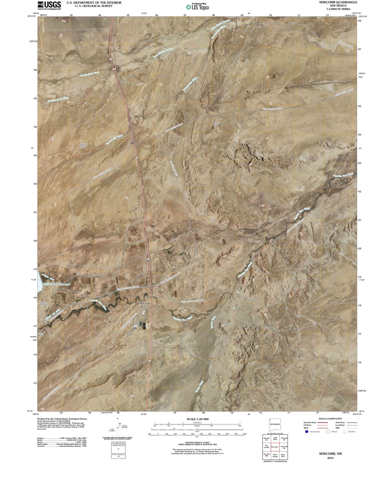 2010 Newcomb, NM - New Mexico - USGS Topographic Map