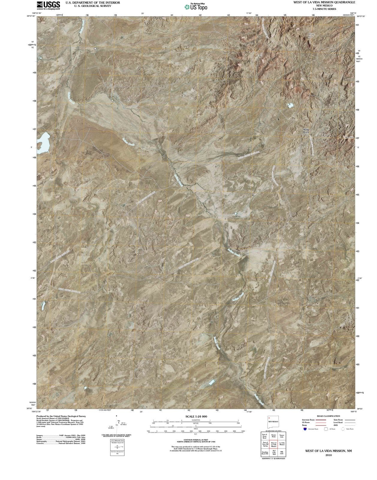 2010 West of La Vida Mission, NM - New Mexico - USGS Topographic Map