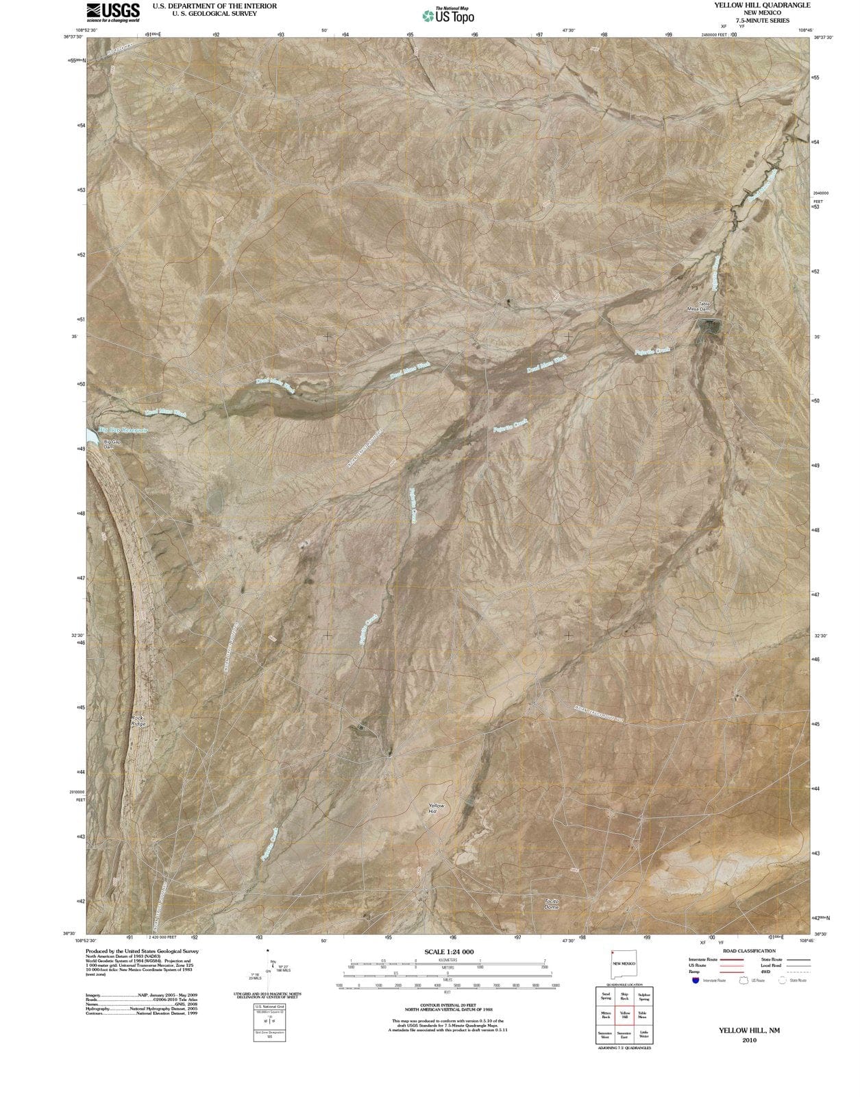 2010 Yellow Hill, NM - New Mexico - USGS Topographic Map