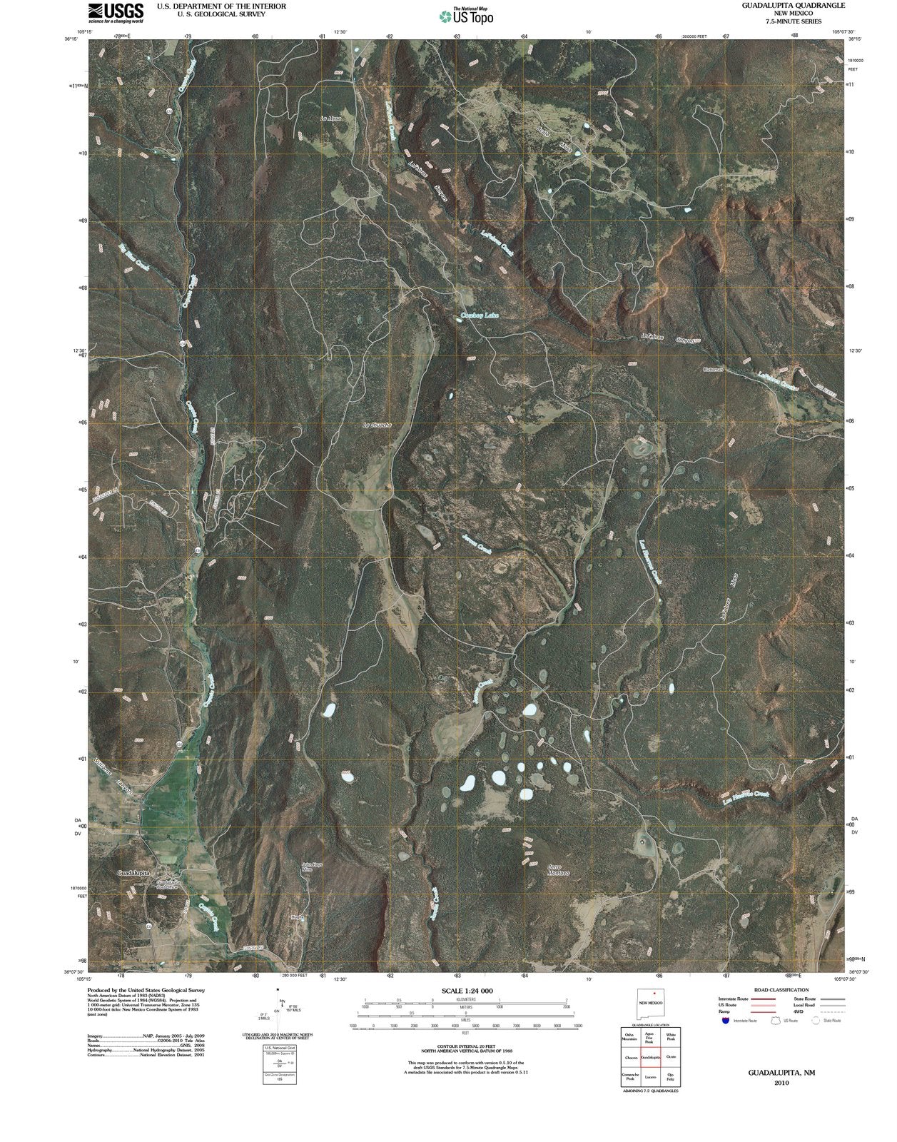 2010 Guadalupita, NM - New Mexico - USGS Topographic Map
