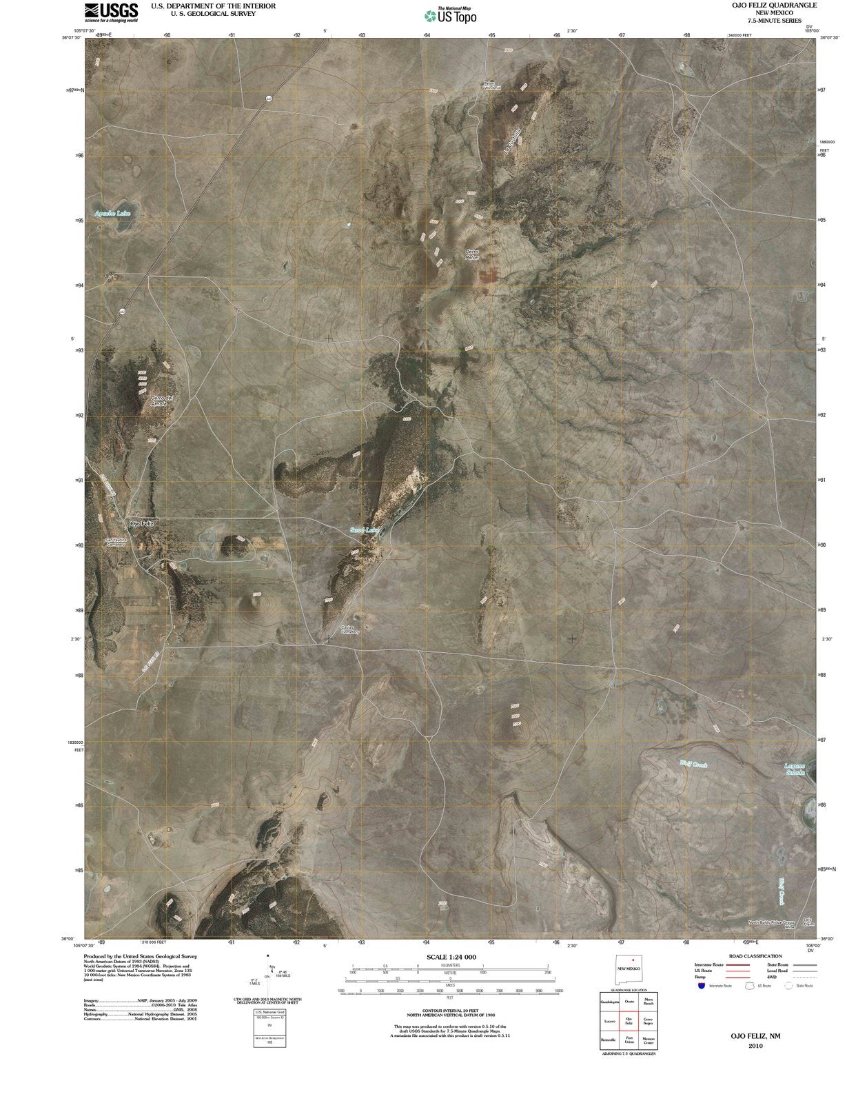 2010 Ojo Feliz, NM - New Mexico - USGS Topographic Map