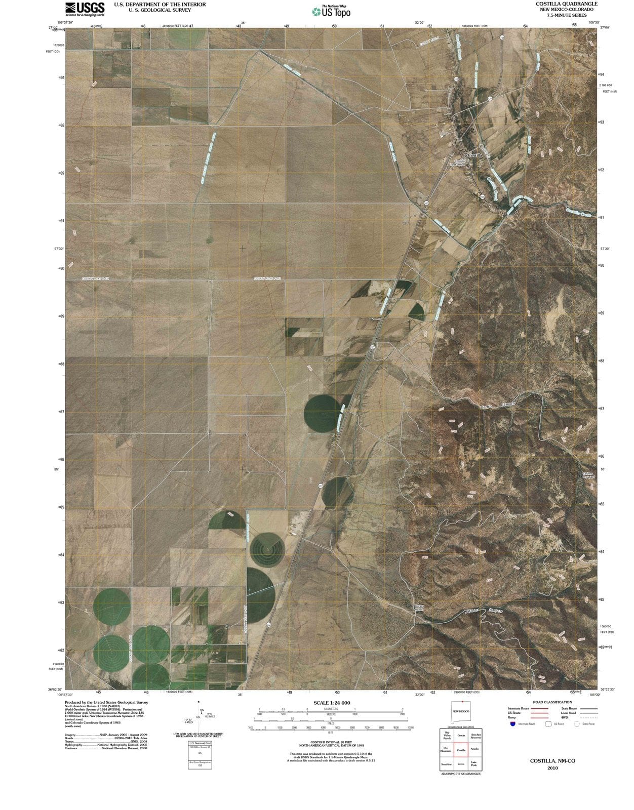 2010 Costilla, NM - New Mexico - USGS Topographic Map