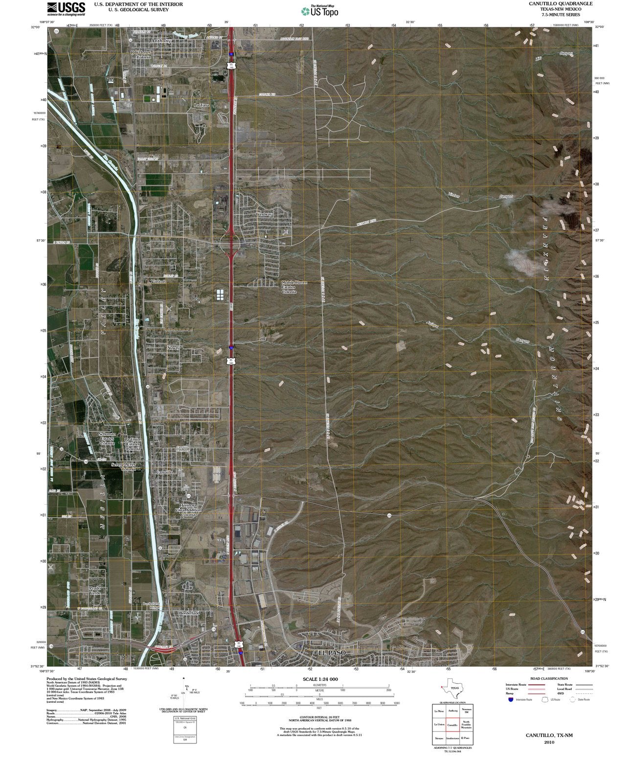 2010 Canutillo, TX - Texas - USGS Topographic Map