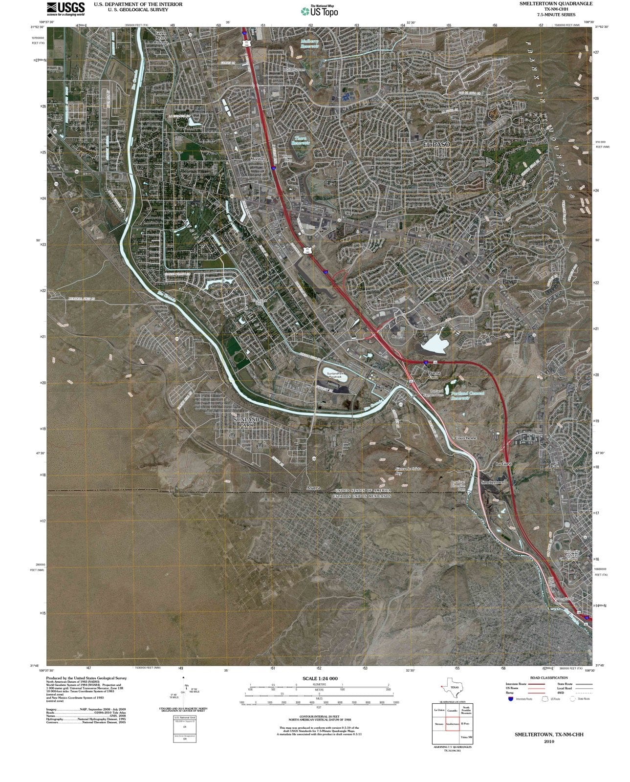2010 Smeltertown, TX - Texas - USGS Topographic Map