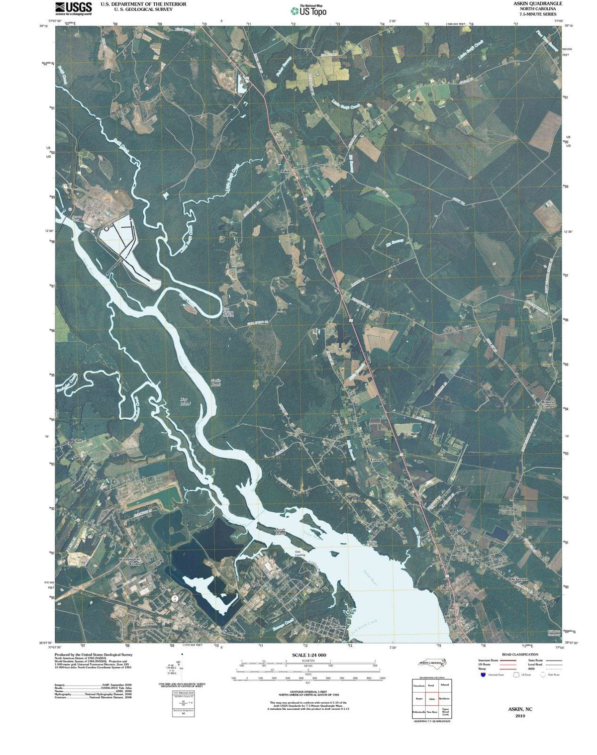 2010 Askin, NC - North Carolina - USGS Topographic Map
