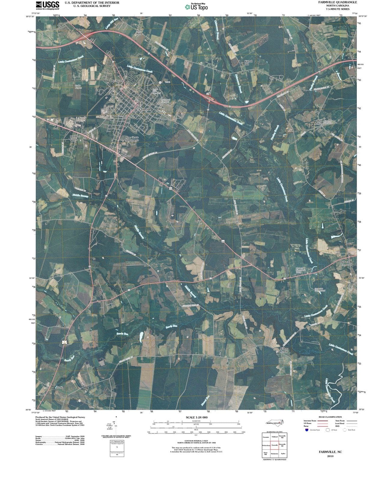 2010 Farmville, NC - North Carolina - USGS Topographic Map