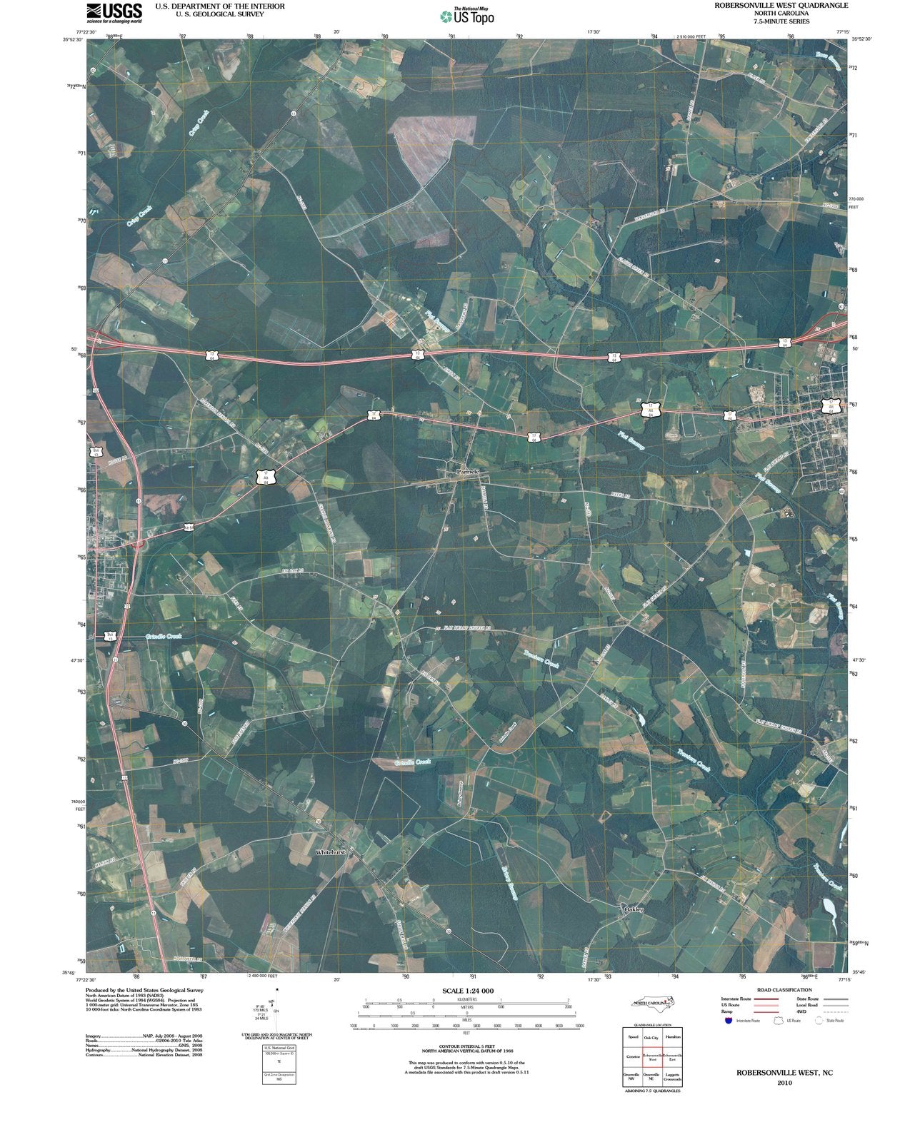 2010 Robersonville West, NC - North Carolina - USGS Topographic Map