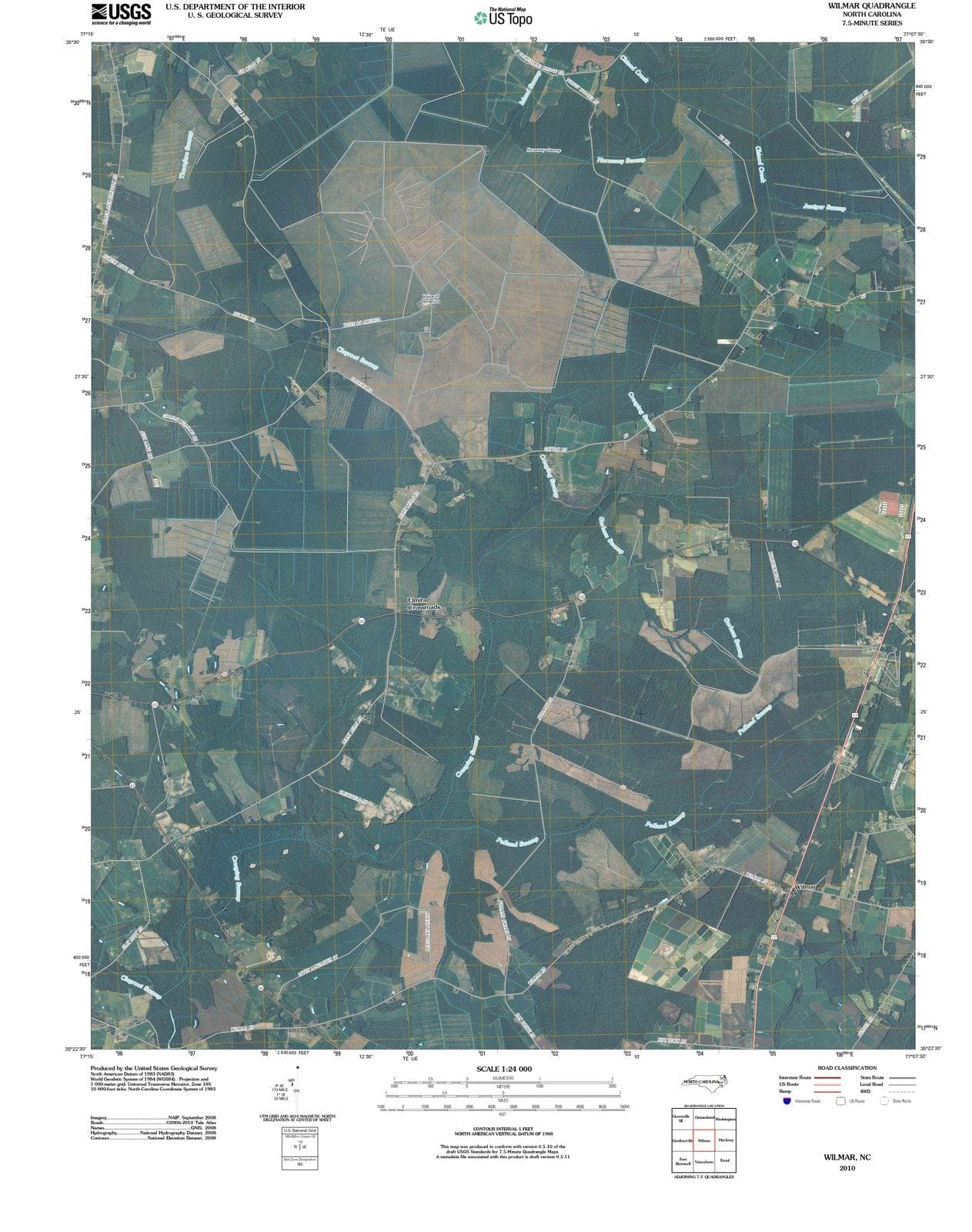 2010 Wilmar, NC - North Carolina - USGS Topographic Map