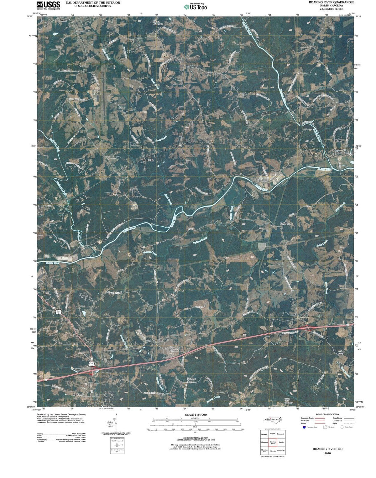 2010 Roaring River, NC - North Carolina - USGS Topographic Map