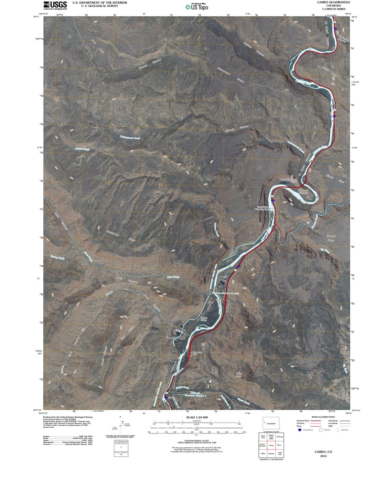 2010 Cameo, CO - Colorado - USGS Topographic Map