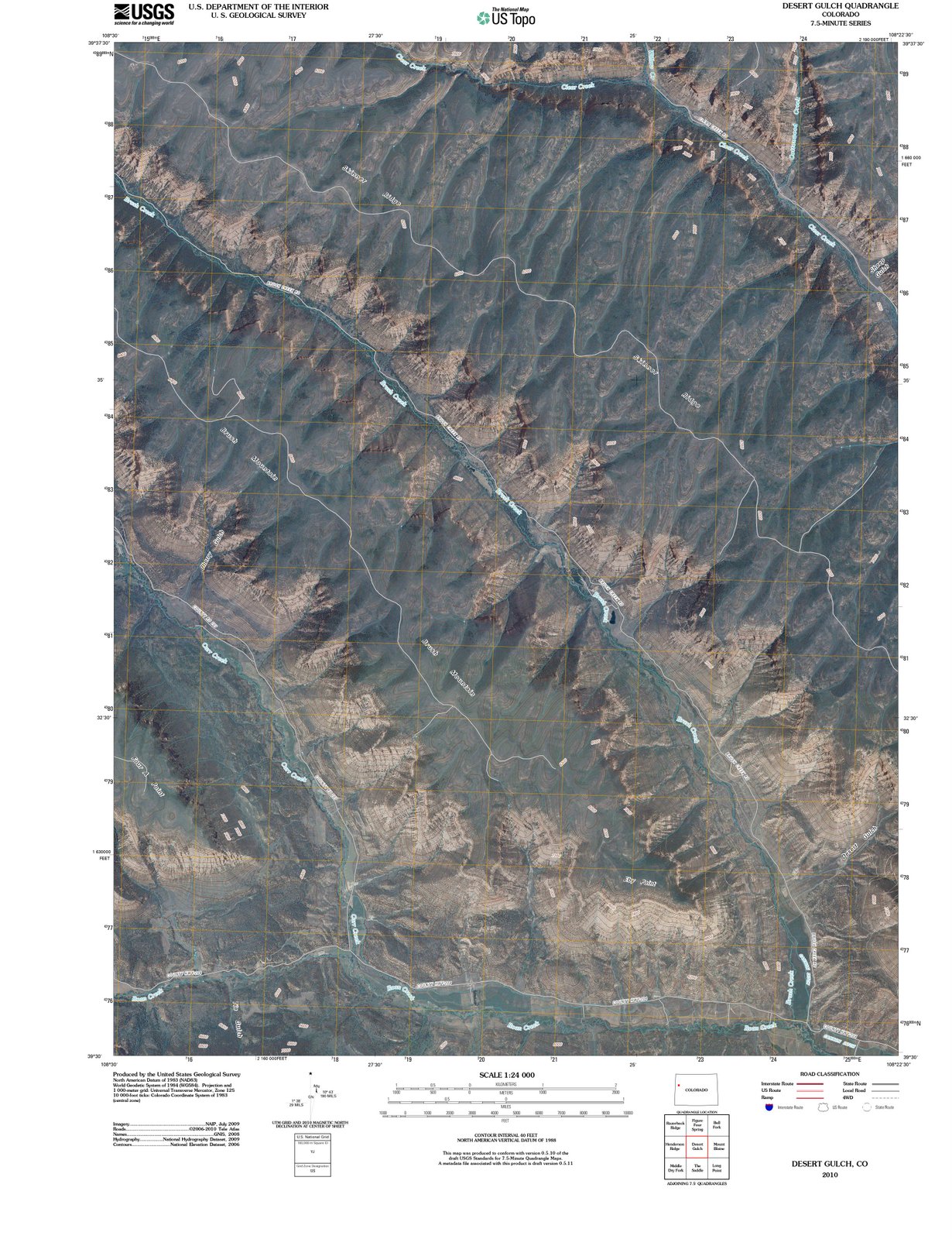 2010 Desert Gulch, CO - Colorado - USGS Topographic Map