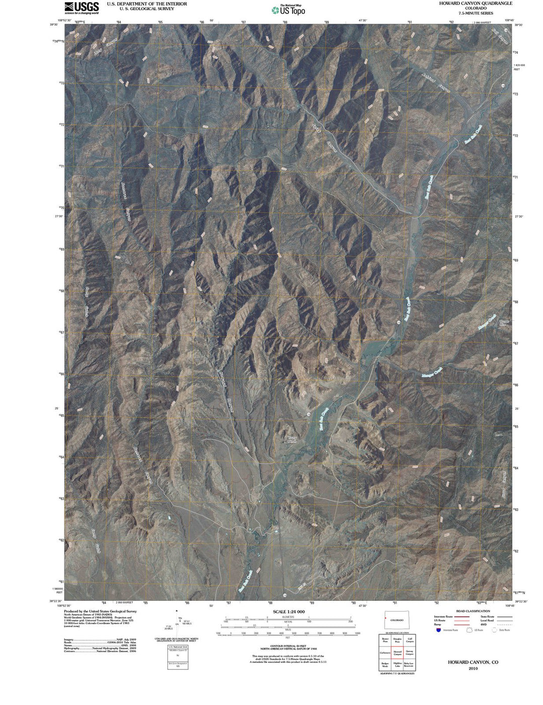 2010 Howard Canyon, CO - Colorado - USGS Topographic Map
