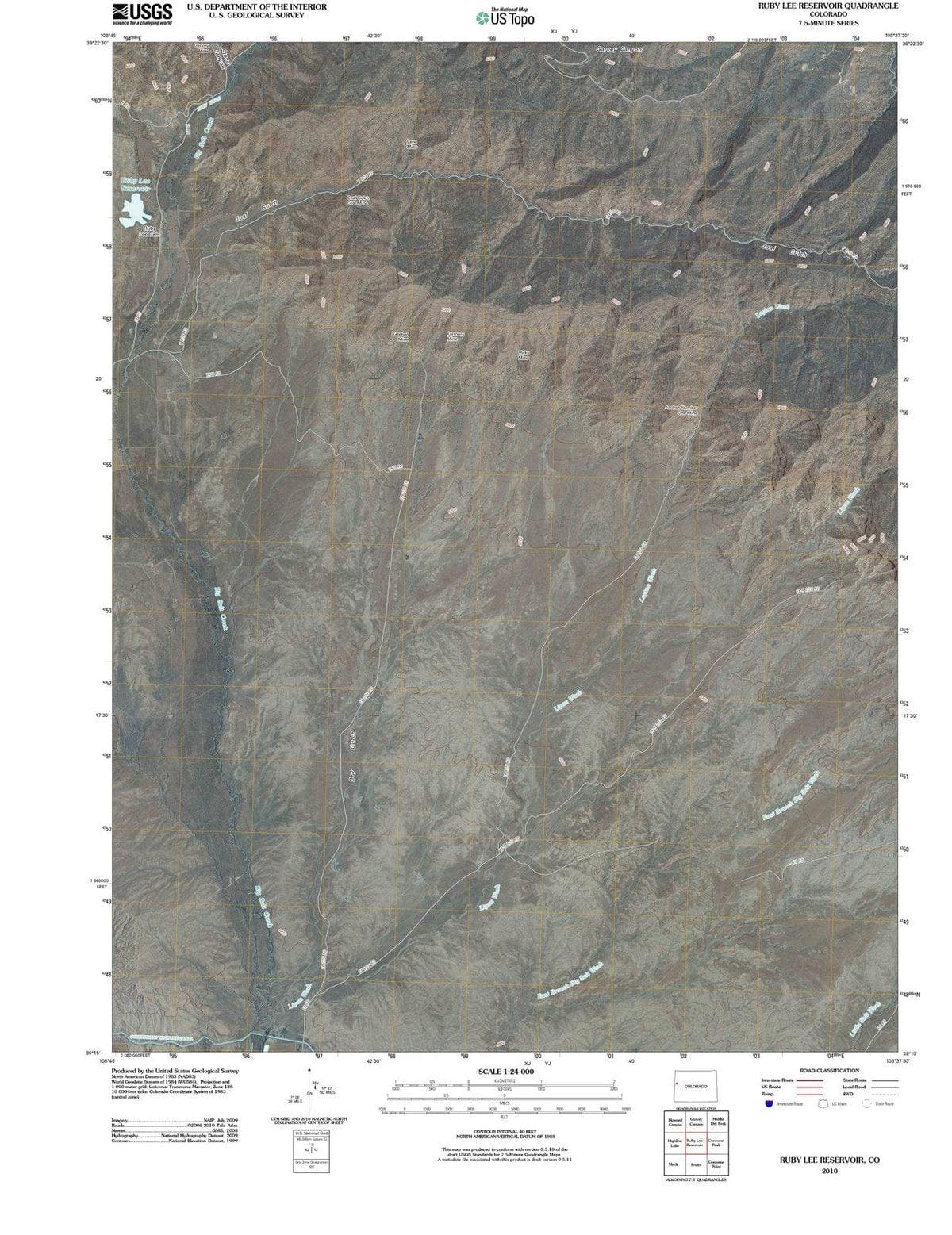 2010 Ruby Lee Reservoir, CO - Colorado - USGS Topographic Map