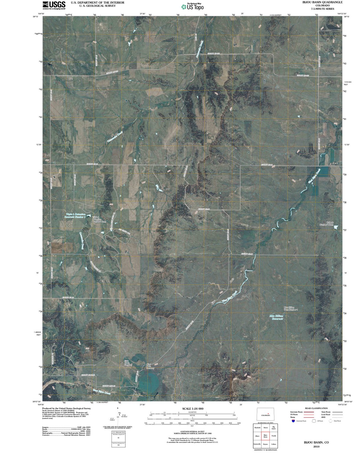 2010 Bijou Basin, CO - Colorado - USGS Topographic Map