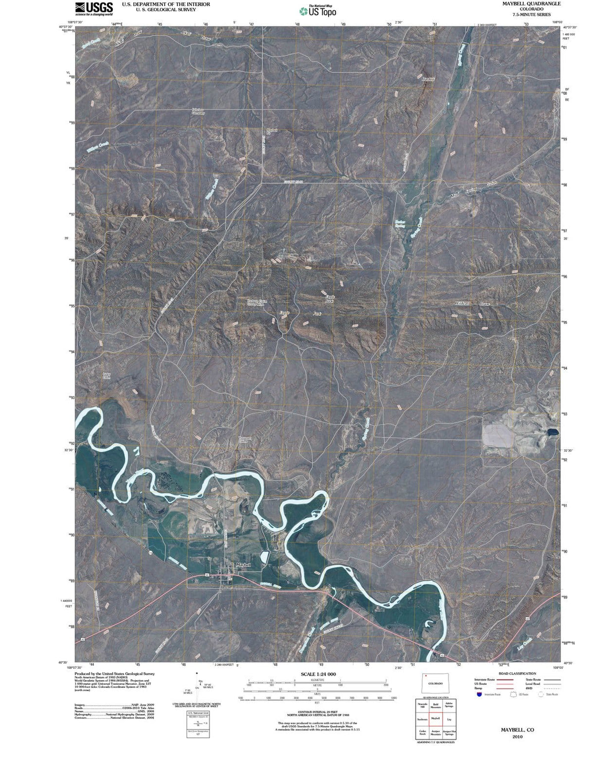 2010 Maybell, CO - Colorado - USGS Topographic Map