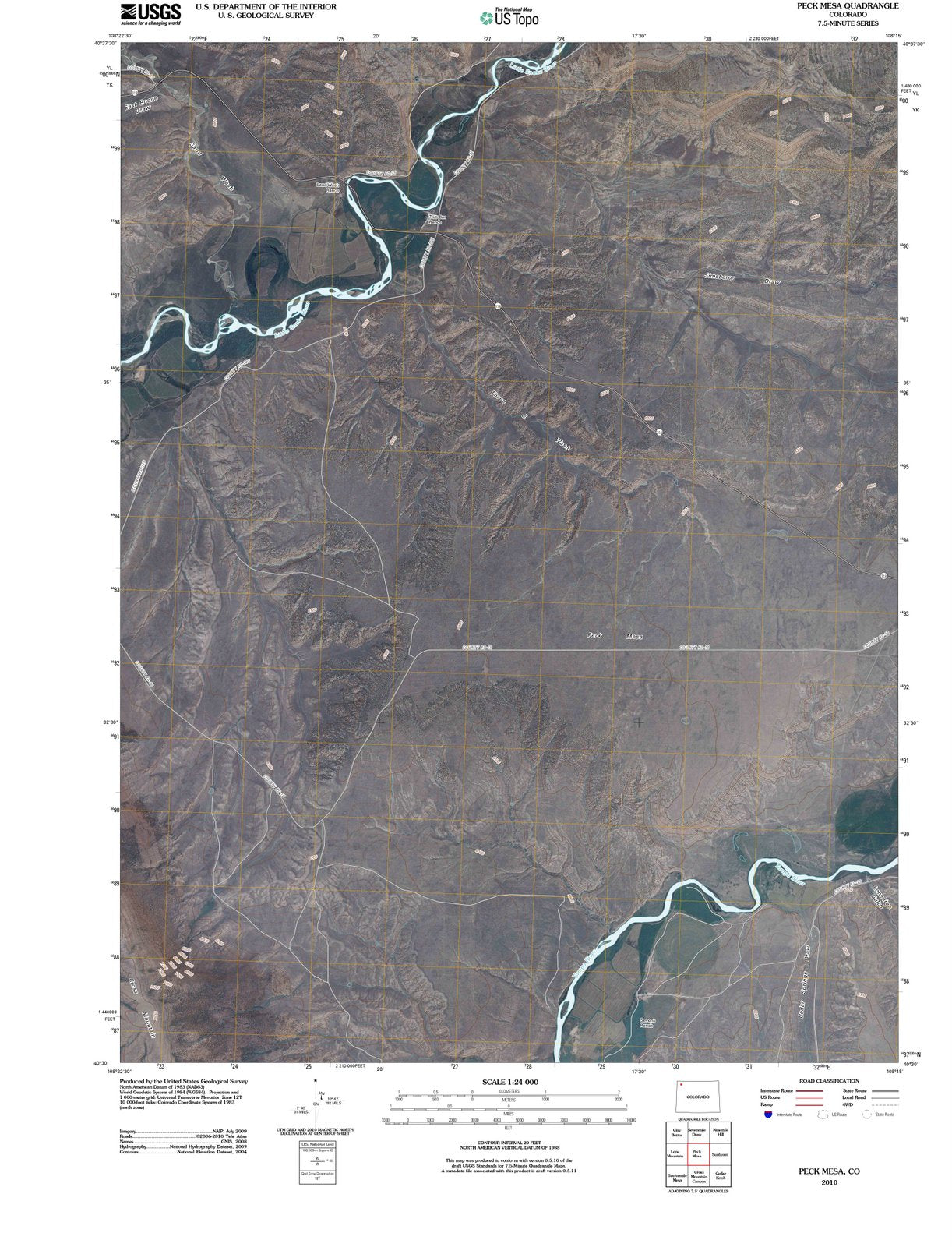 2010 Peck Mesa, CO - Colorado - USGS Topographic Map