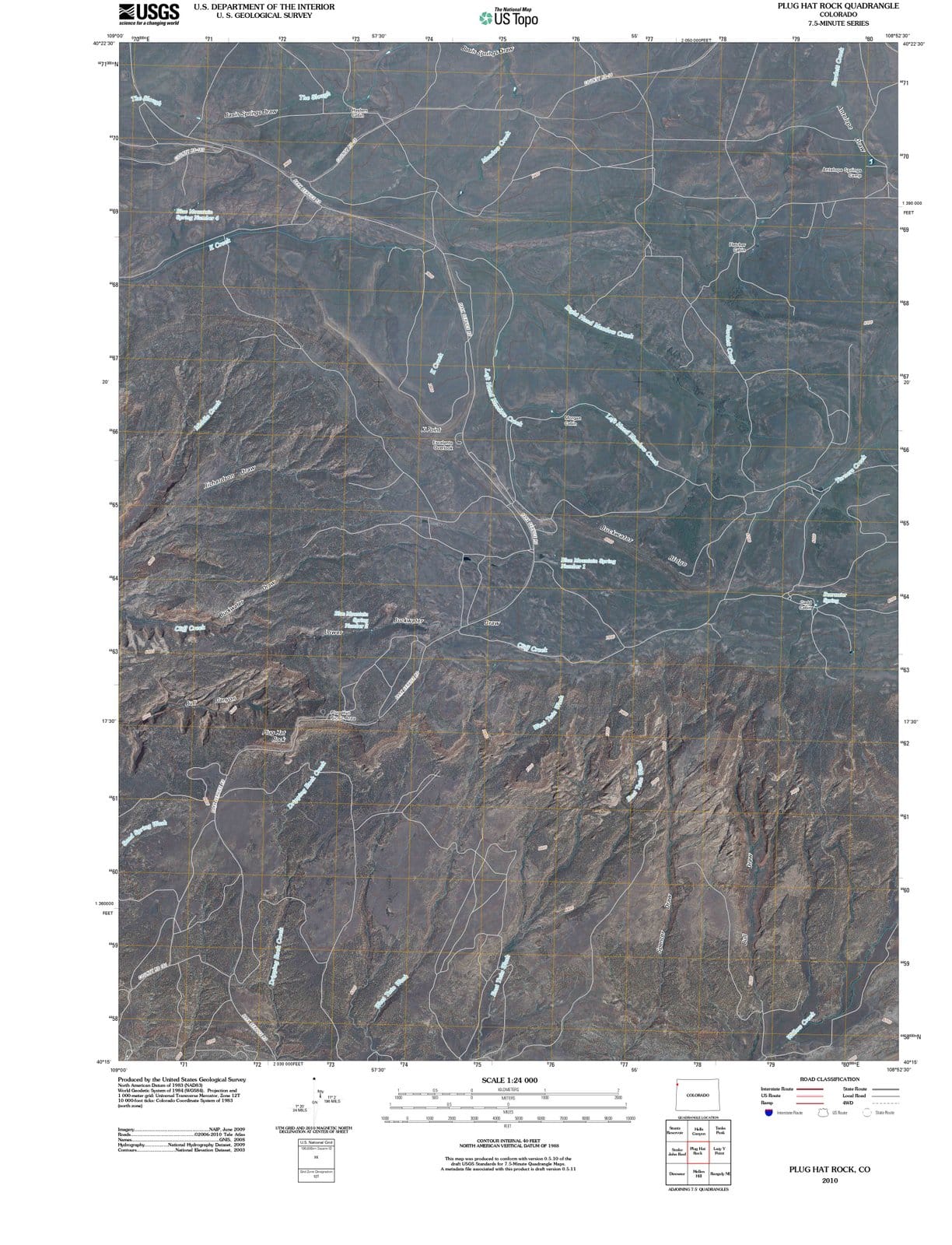 2010 Plug Hat Rock, CO - Colorado - USGS Topographic Map