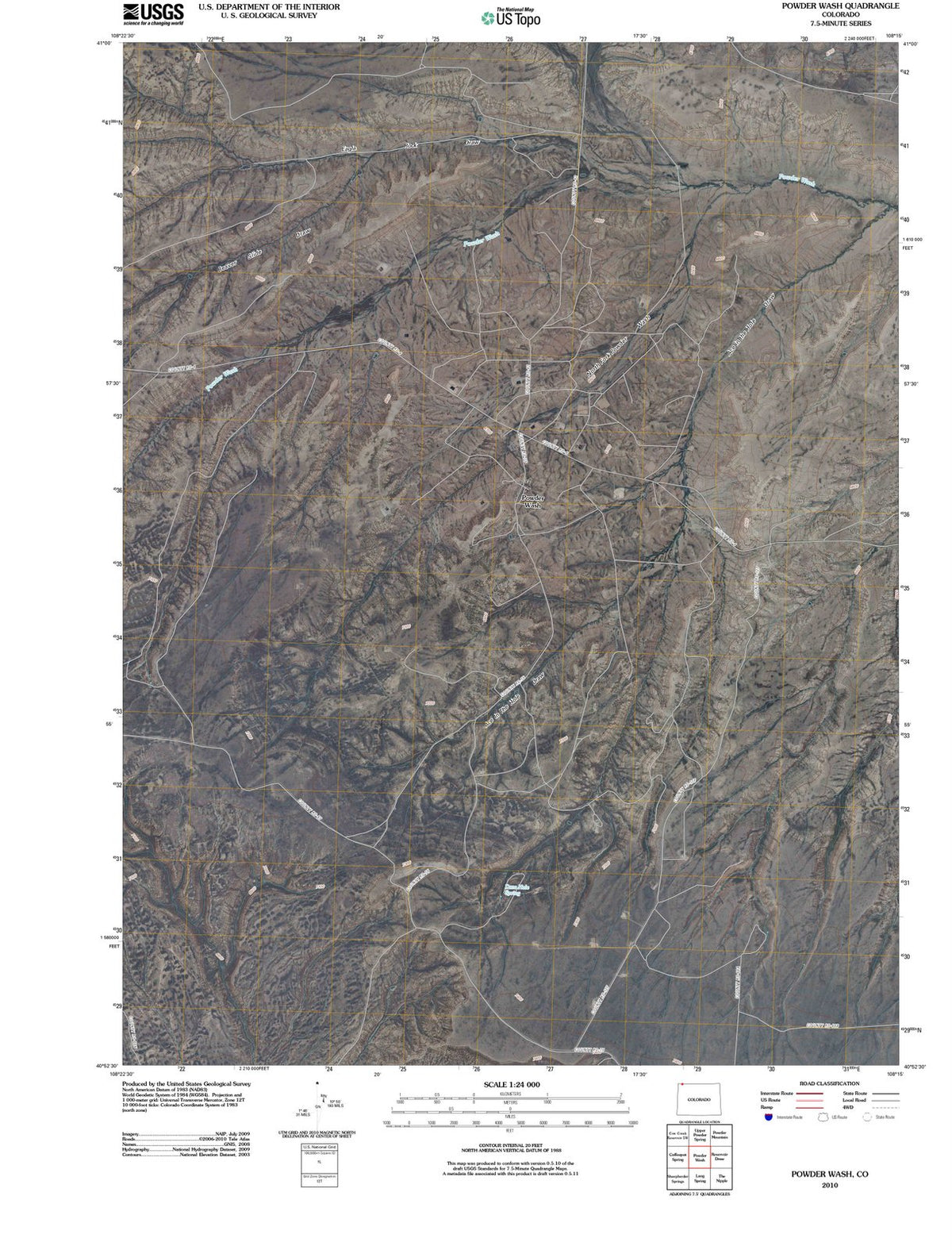 2010 Powder Wash, CO - Colorado - USGS Topographic Map