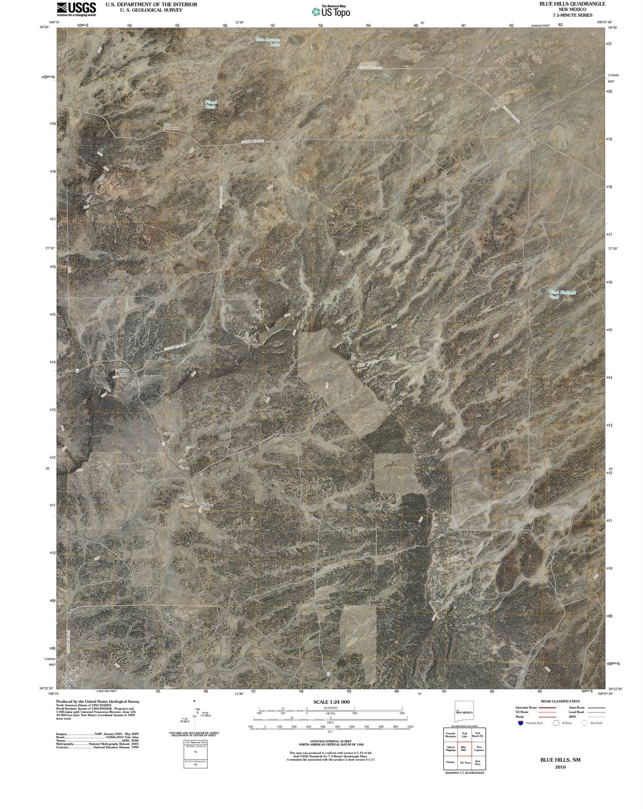 2010 Blue Hills, NM - New Mexico - USGS Topographic Map