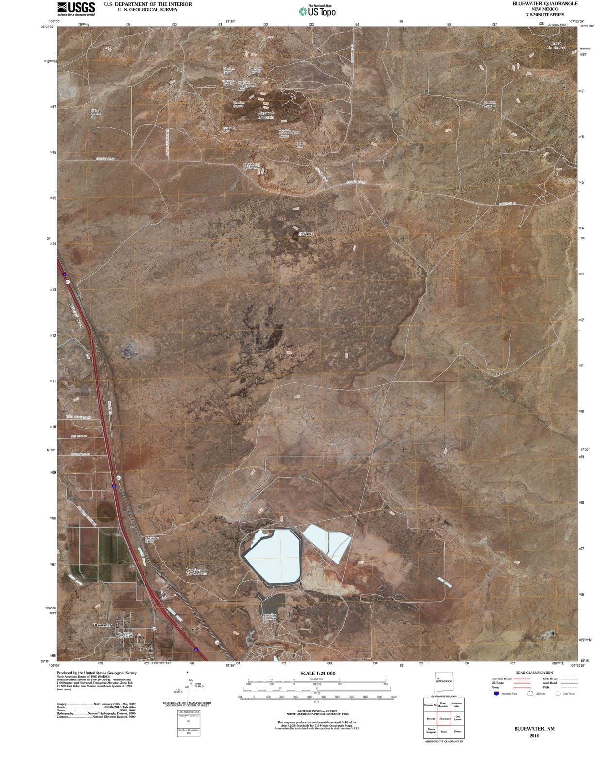2010 Bluewater, NM - New Mexico - USGS Topographic Map