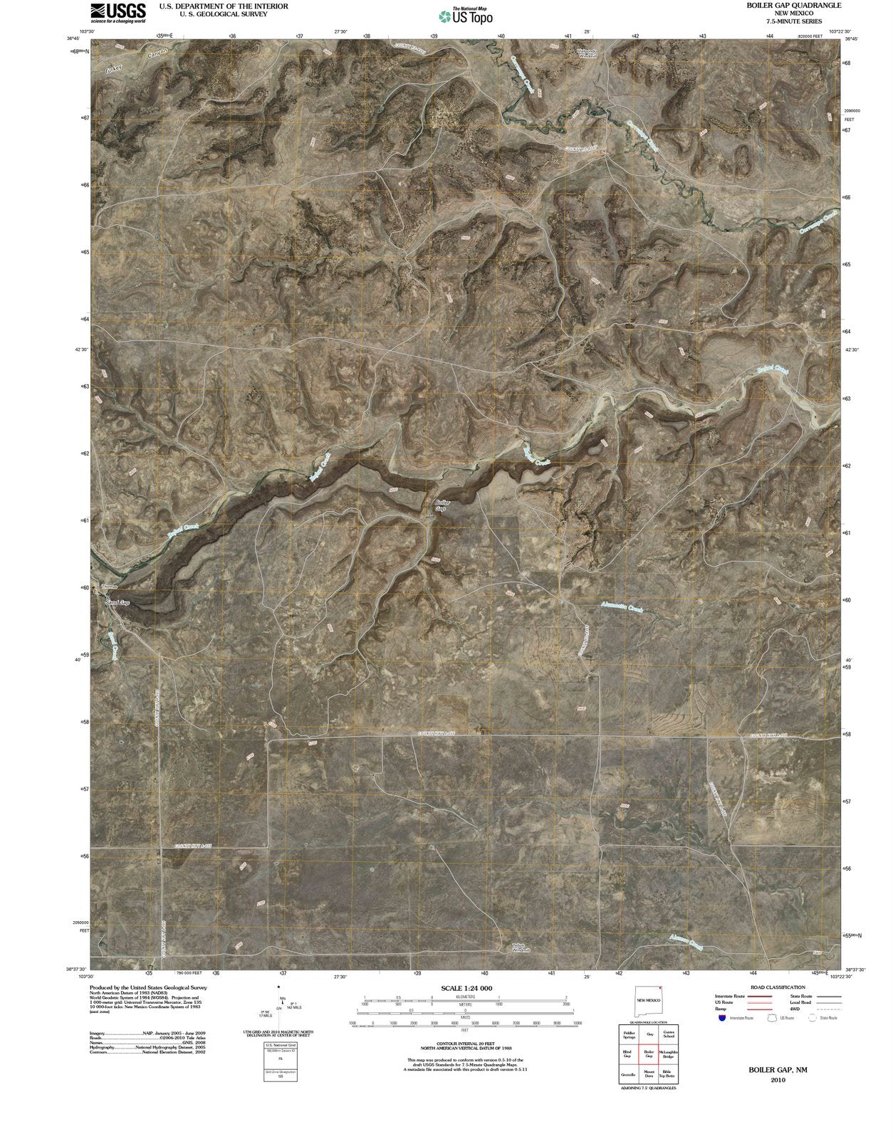 2010 Boiler Gap, NM - New Mexico - USGS Topographic Map