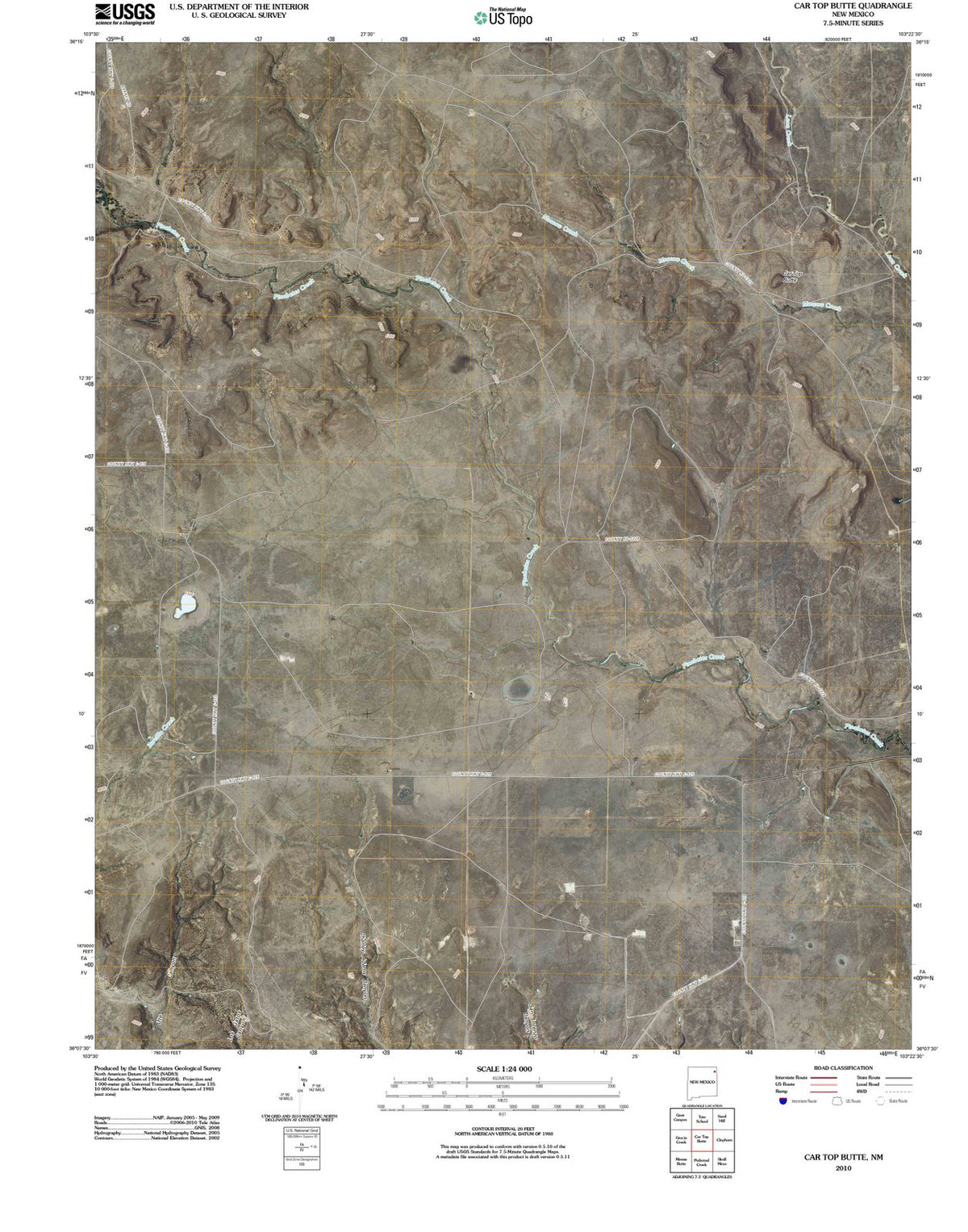 2010 Car Top Butte, NM - New Mexico - USGS Topographic Map