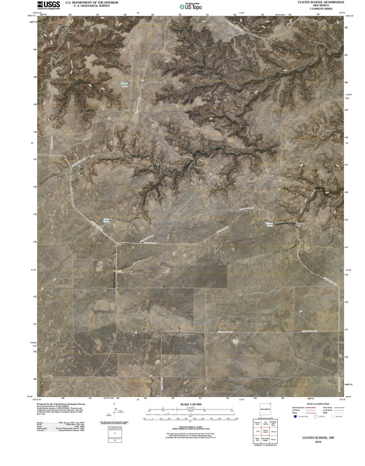 2010 Cuates School, NM - New Mexico - USGS Topographic Map