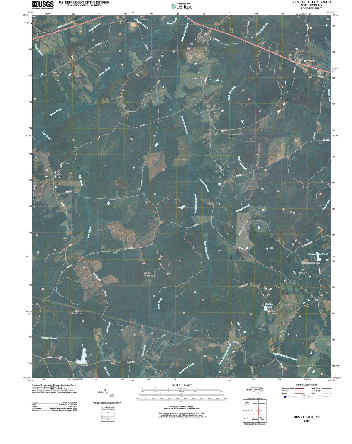 2010 Russellville, NC - North Carolina - USGS Topographic Map