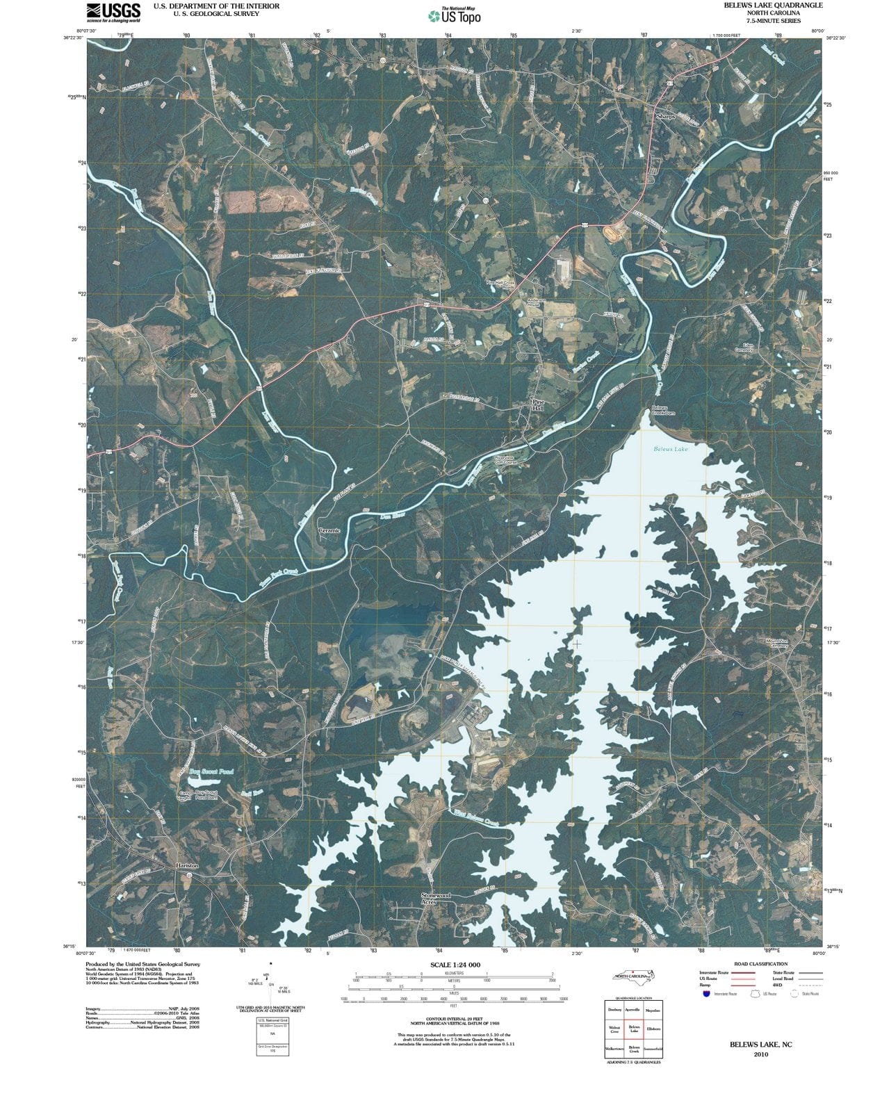 2010 Belews Lake, NC - North Carolina - USGS Topographic Map
