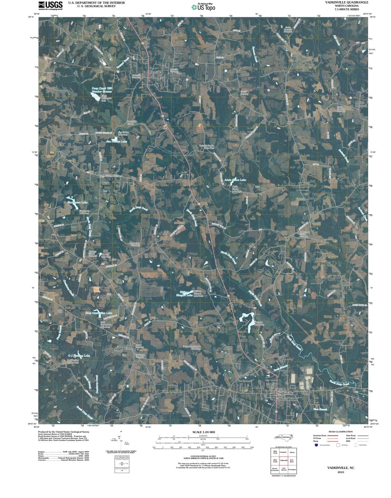 2010 Yadkinville, NC - North Carolina - USGS Topographic Map